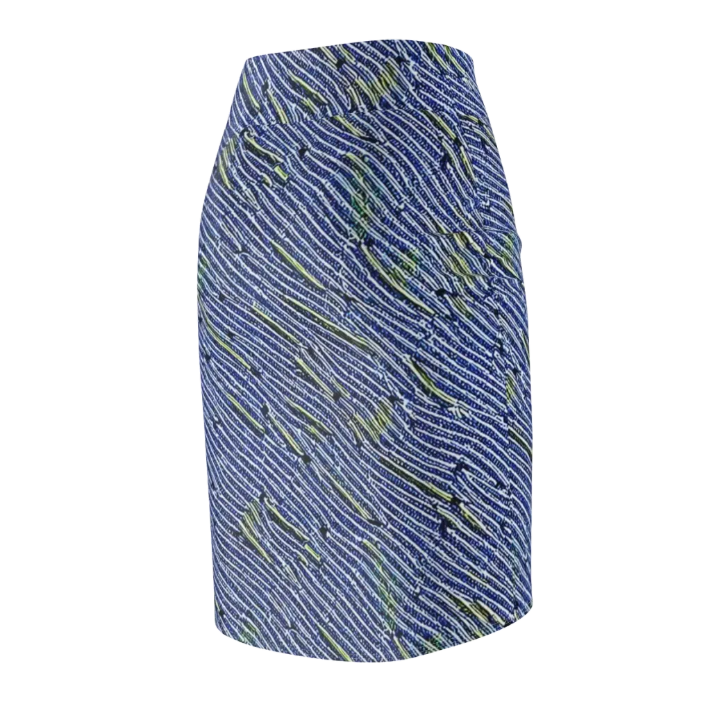 Indigo Current on Pencil Skirt — Back Side