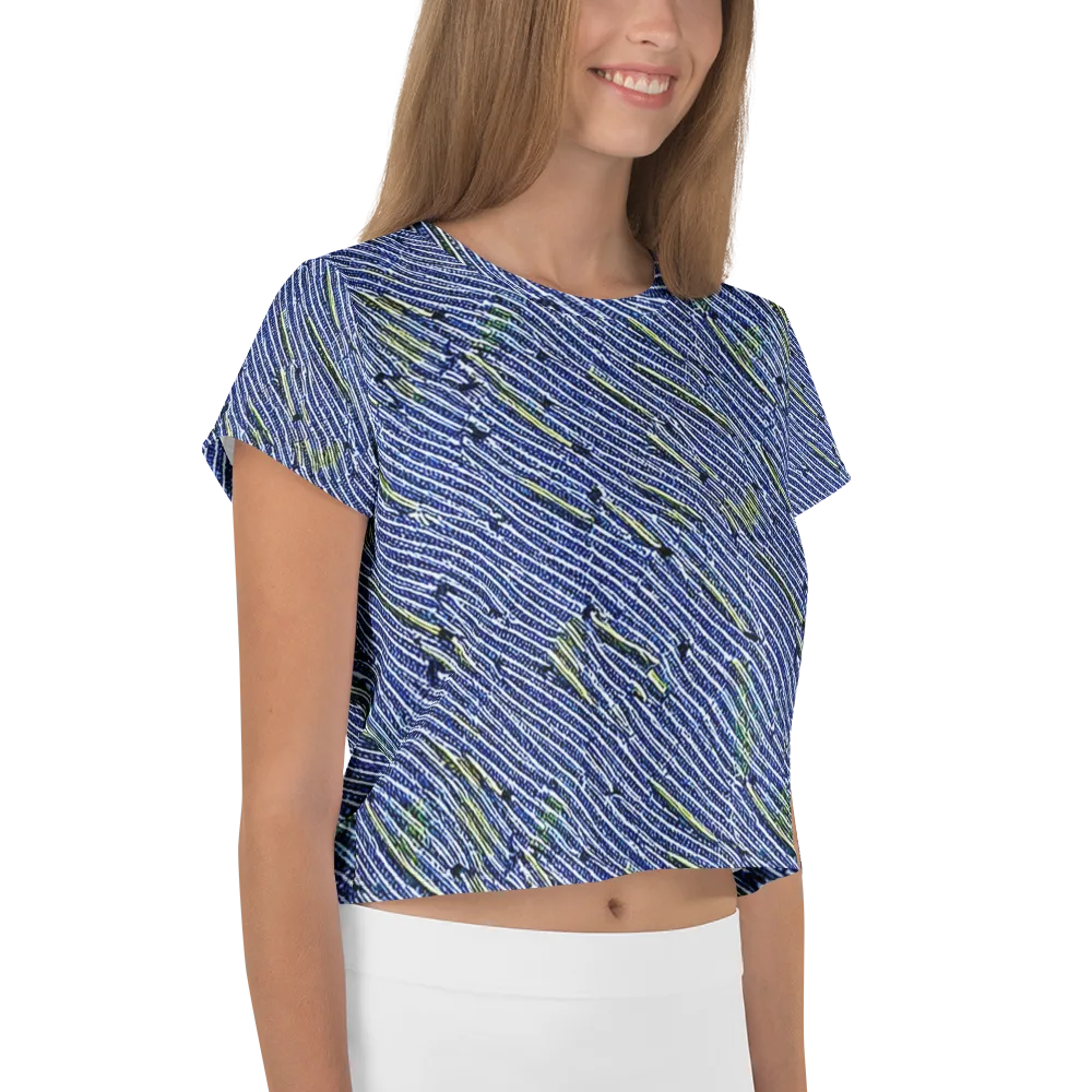 Indigo Current on Crop Tee — Right