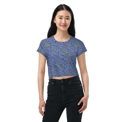 Indigo Current on a Crop Tee