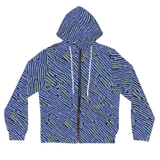 Indigo Current on a Women's Full-Zip Hoodie
