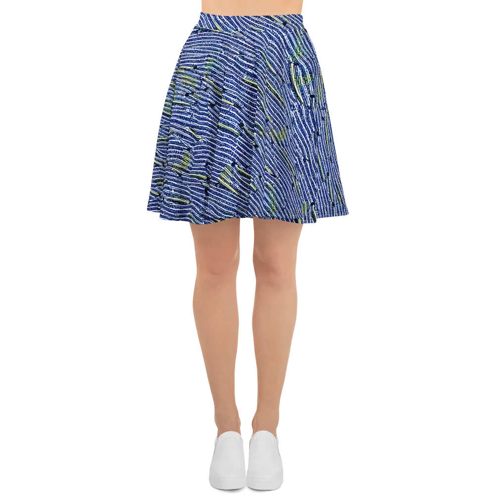 Indigo Current on Skater Skirt — Front