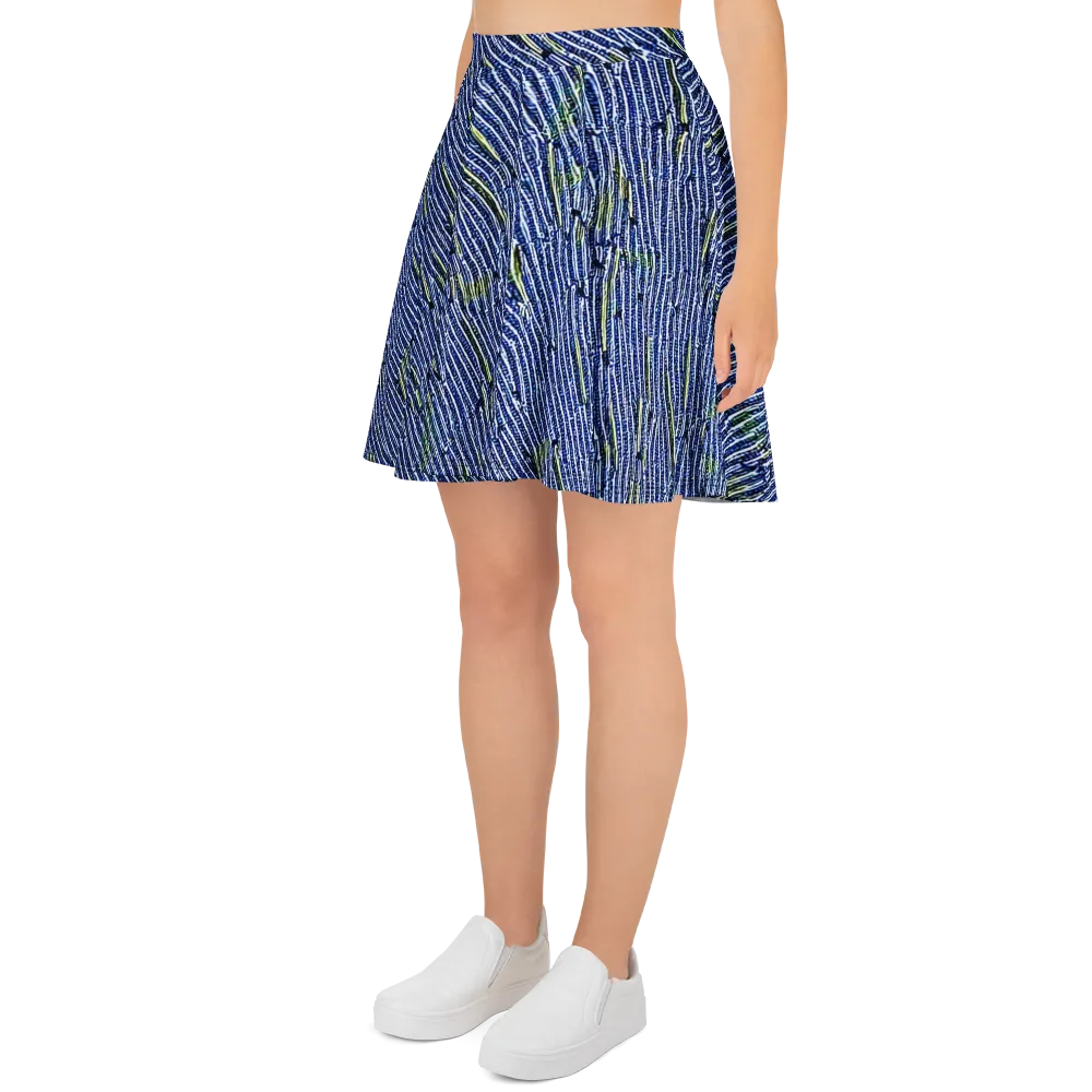 Indigo Current on Skater Skirt — Left