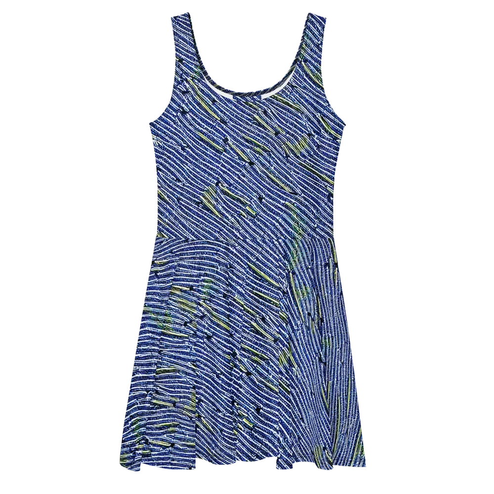 Indigo Current on Skater Dress — Front