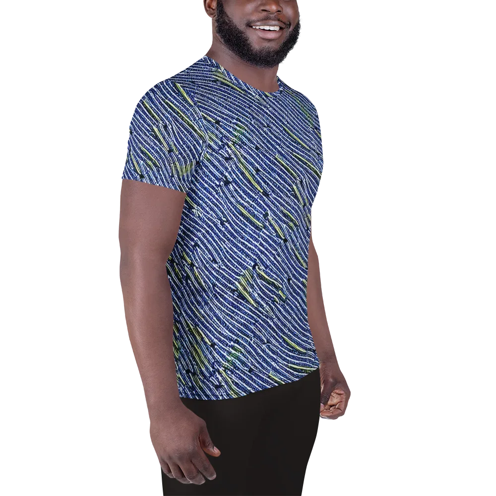 Indigo Current on Men's Athletic T-Shirt — Right
