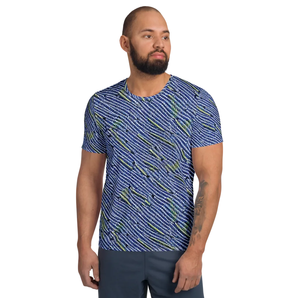 Indigo Current on Men's Athletic T-Shirt — Front