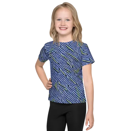 Indigo Current on a Kids Crew Neck T-Shirt