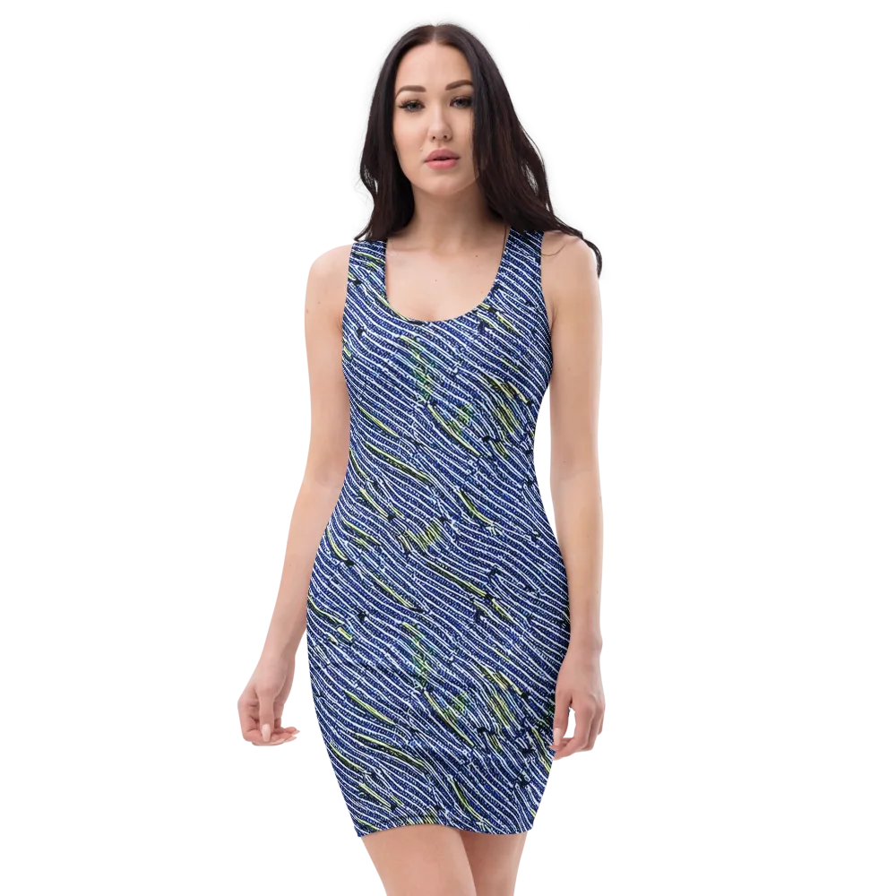 Indigo Current on Bodycon Dress — Front