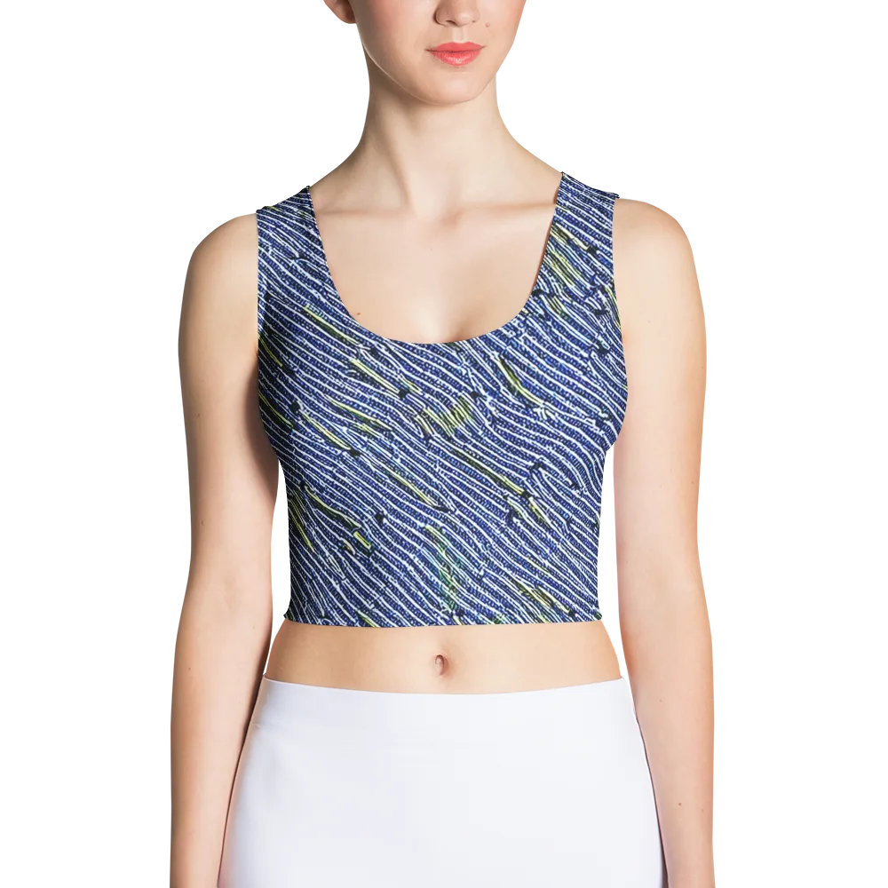Indigo Current on Crop Top — Front