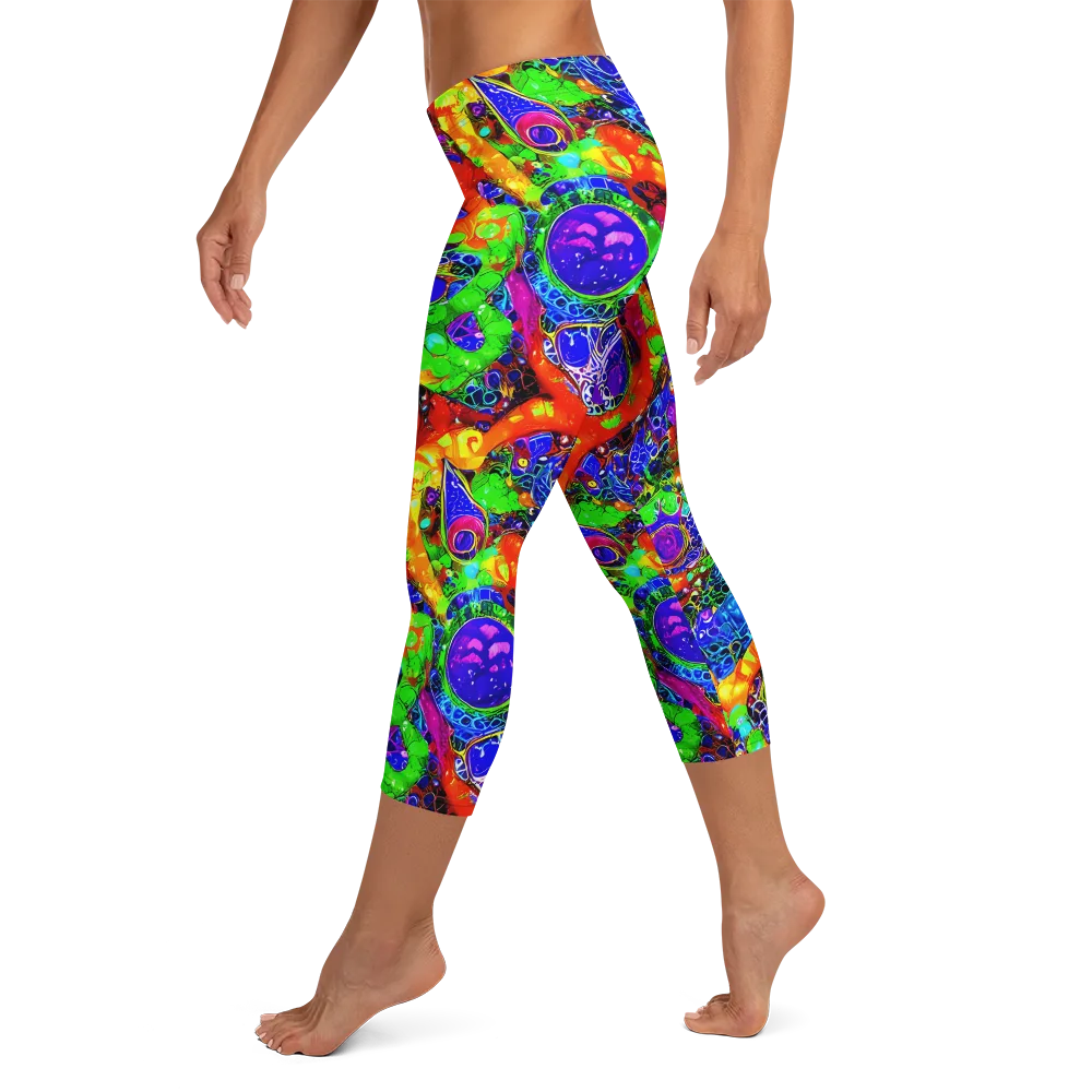 Vivid Labyrinth on Capri Leggings — Left