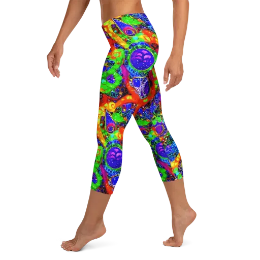 Vivid Labyrinth on a Capri Leggings