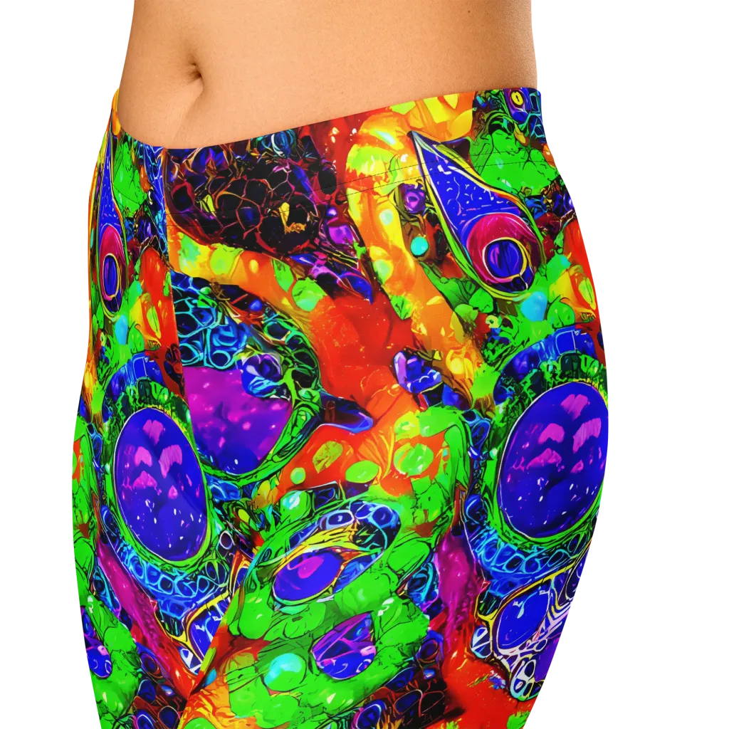 Vivid Labyrinth on Capri Leggings — Zoomed-in