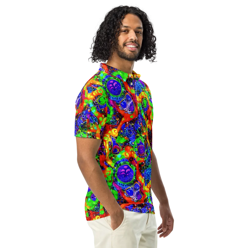 Vivid Labyrinth on Men's Slim Fit Polo Shirt — Right Front