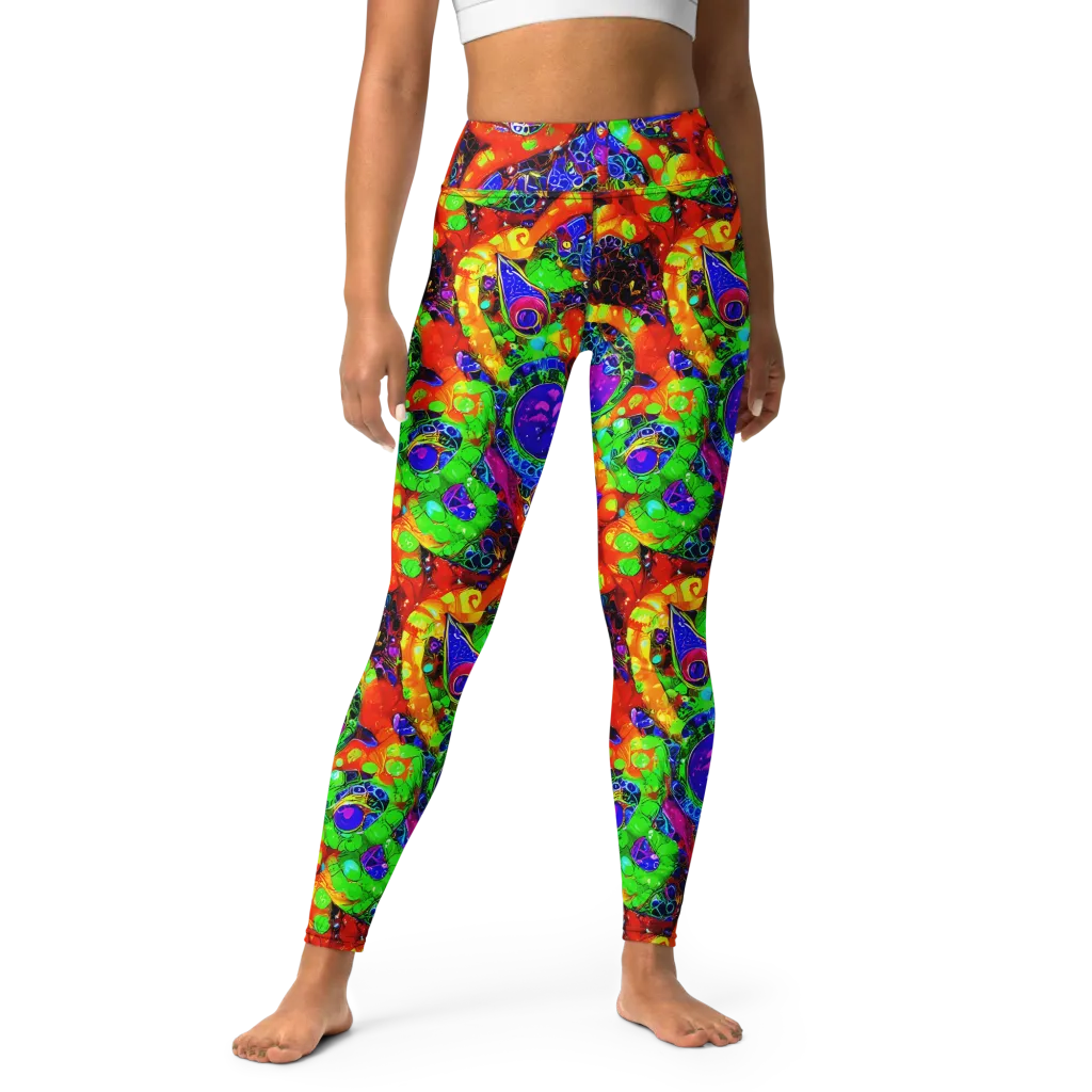 Vivid Labyrinth on Yoga Leggings — Front