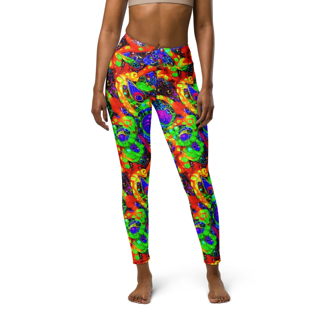 Vivid Labyrinth on Yoga Leggings — Front