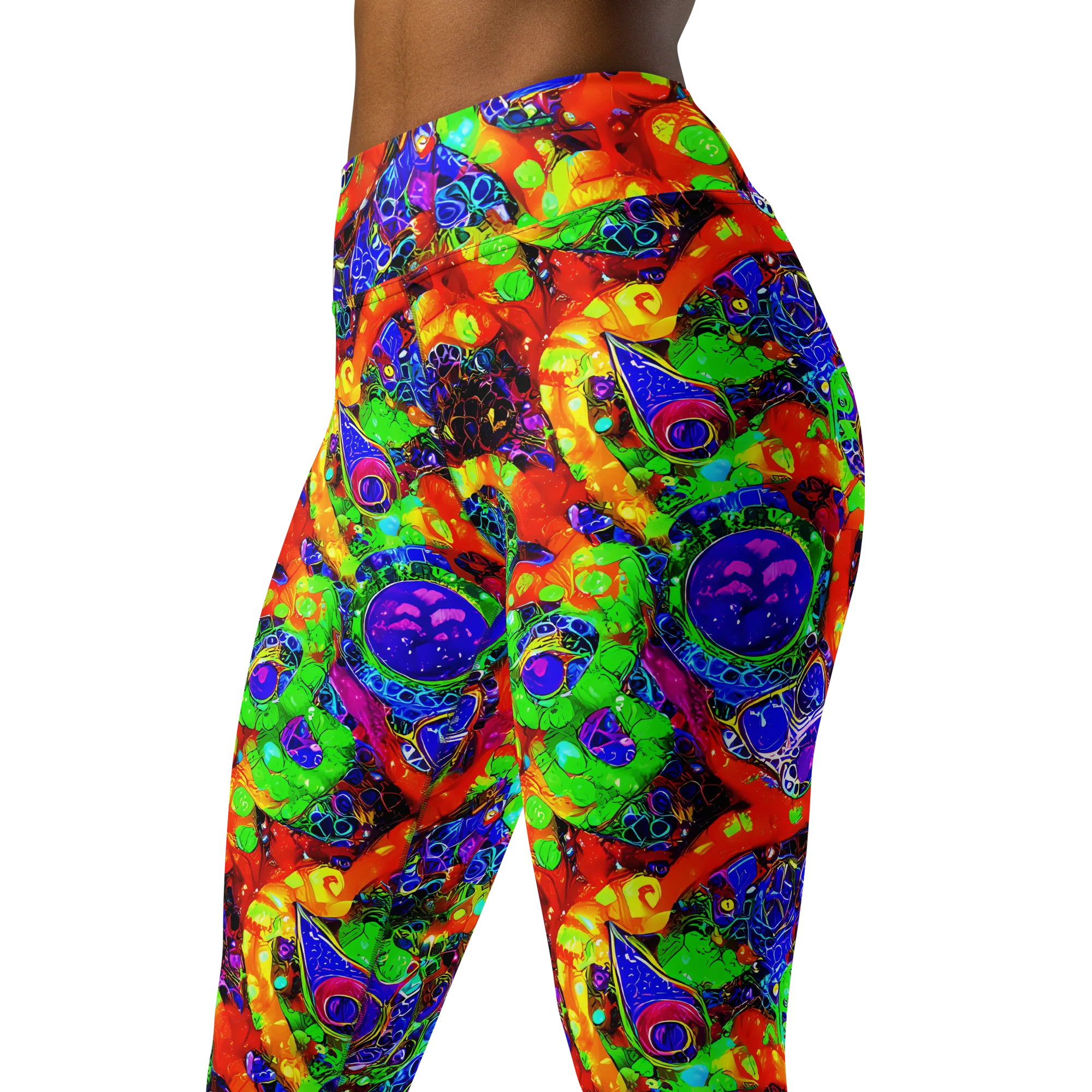 Vivid Labyrinth on Yoga Leggings — Left Front