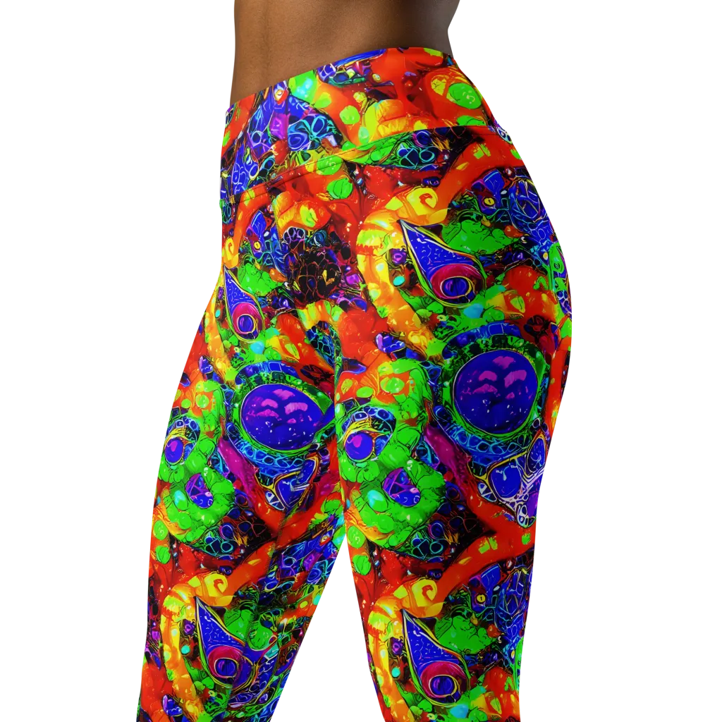 Vivid Labyrinth on Yoga Leggings — Left Front