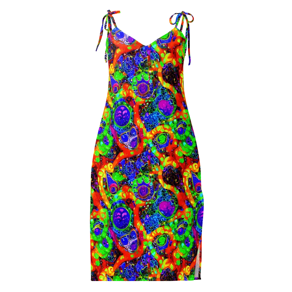 Vivid Labyrinth on Slip Dress — Front