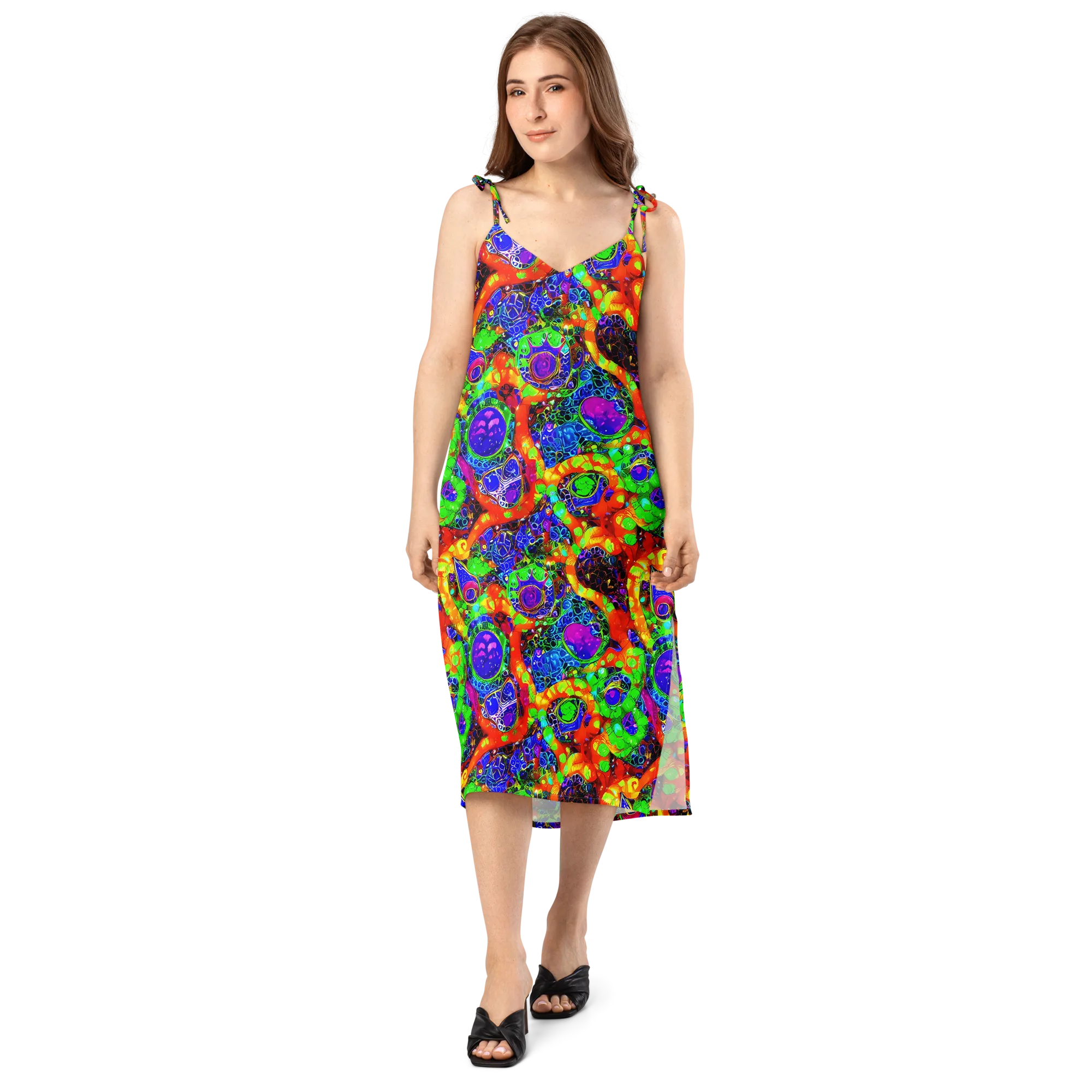 Vivid Labyrinth on Slip Dress — Front