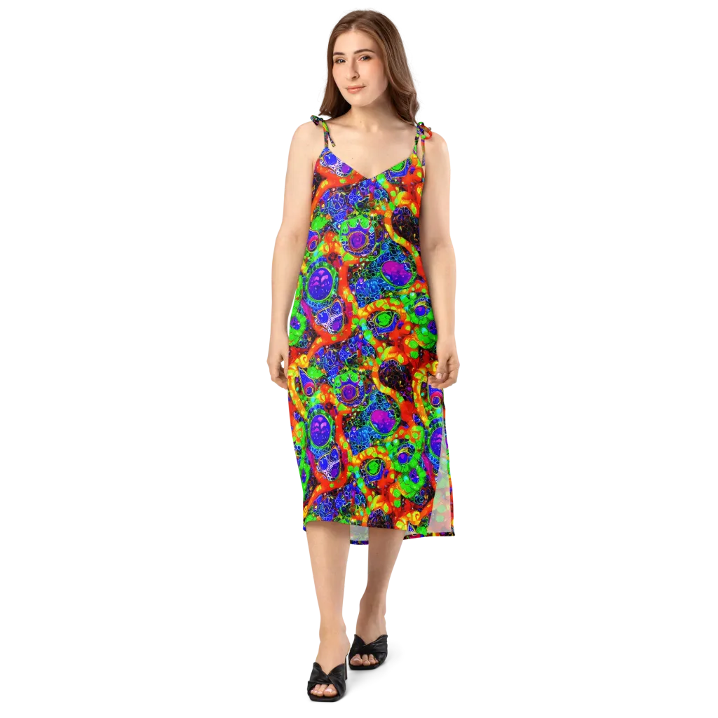 Vivid Labyrinth on Slip Dress — Front