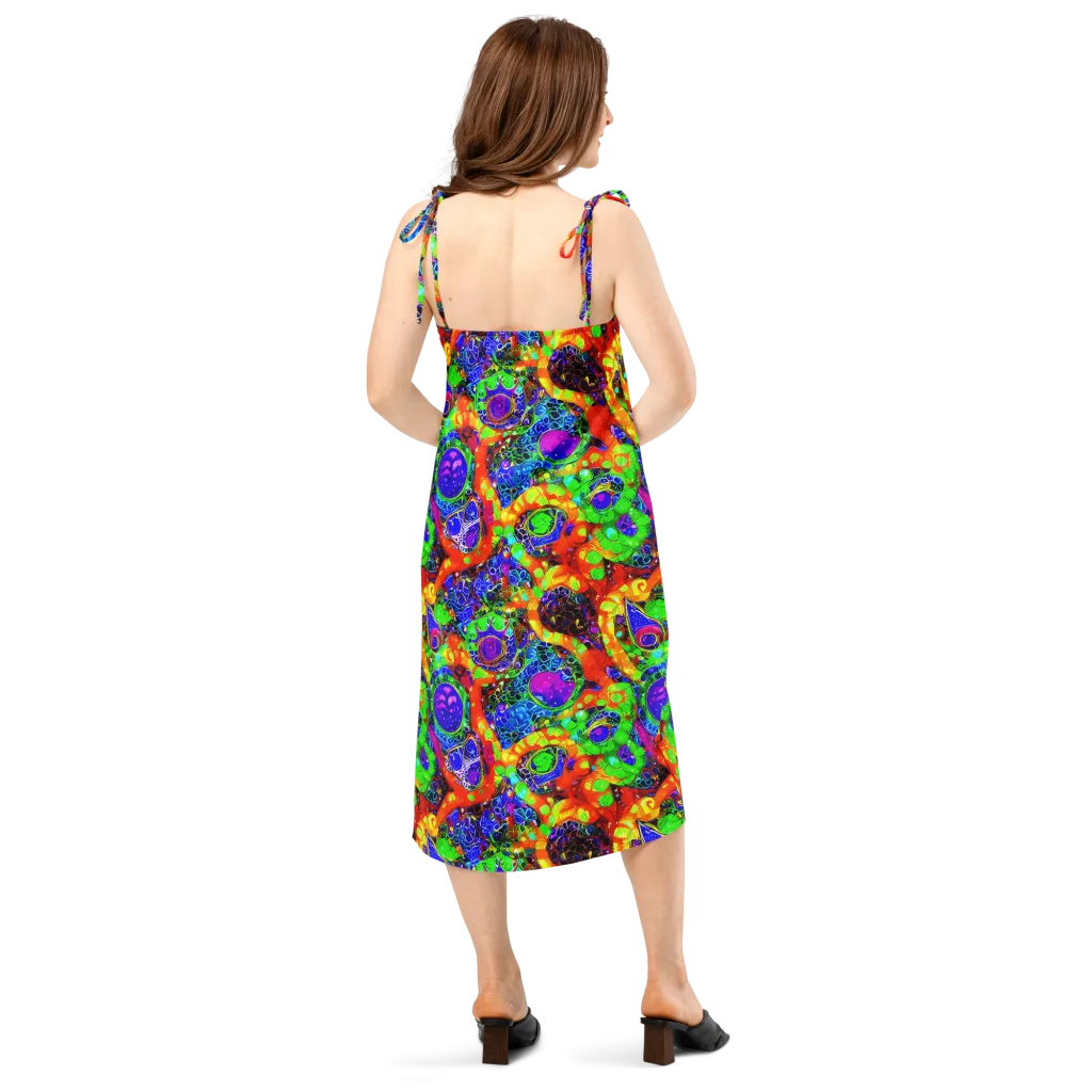Vivid Labyrinth on Slip Dress — Back