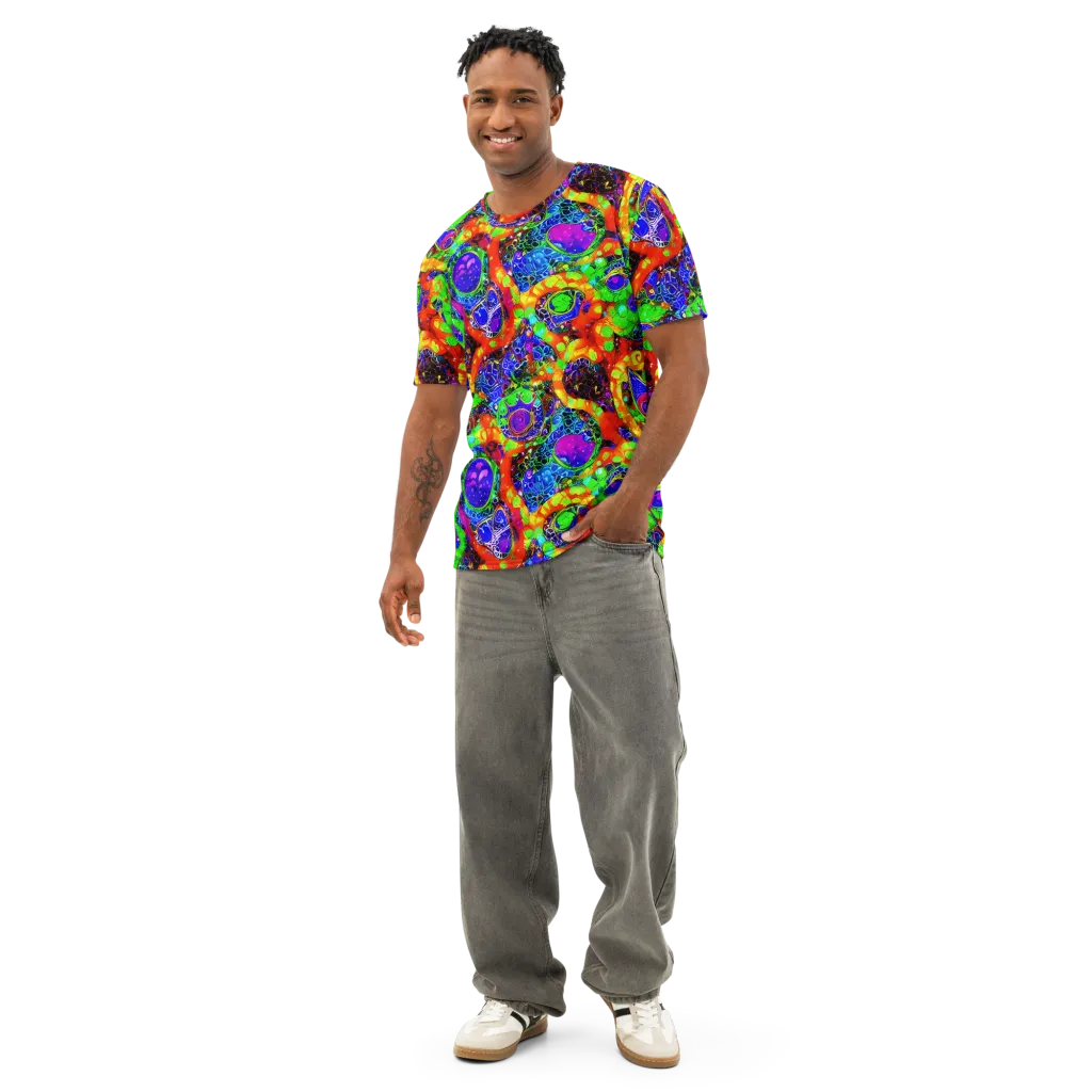 Vivid Labyrinth on Men's Cotton Crew Neck T-Shirt — Front