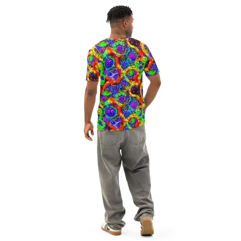 Vivid Labyrinth on Men's Cotton Crew Neck T-Shirt — Back