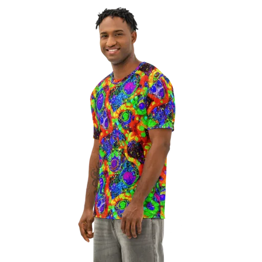 Vivid Labyrinth on a Men's Cotton Crew Neck T-Shirt