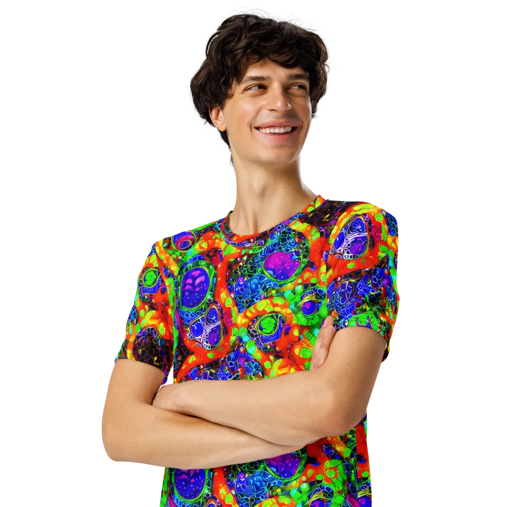 Vivid Labyrinth on Men's Crew Neck T-Shirt — Left Front