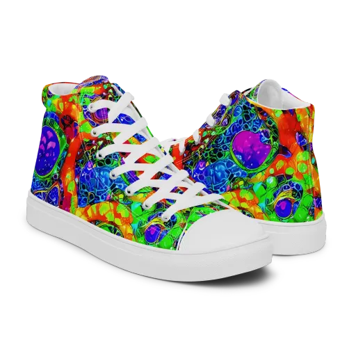 Vivid Labyrinth on a Men's High Top Canvas Shoes