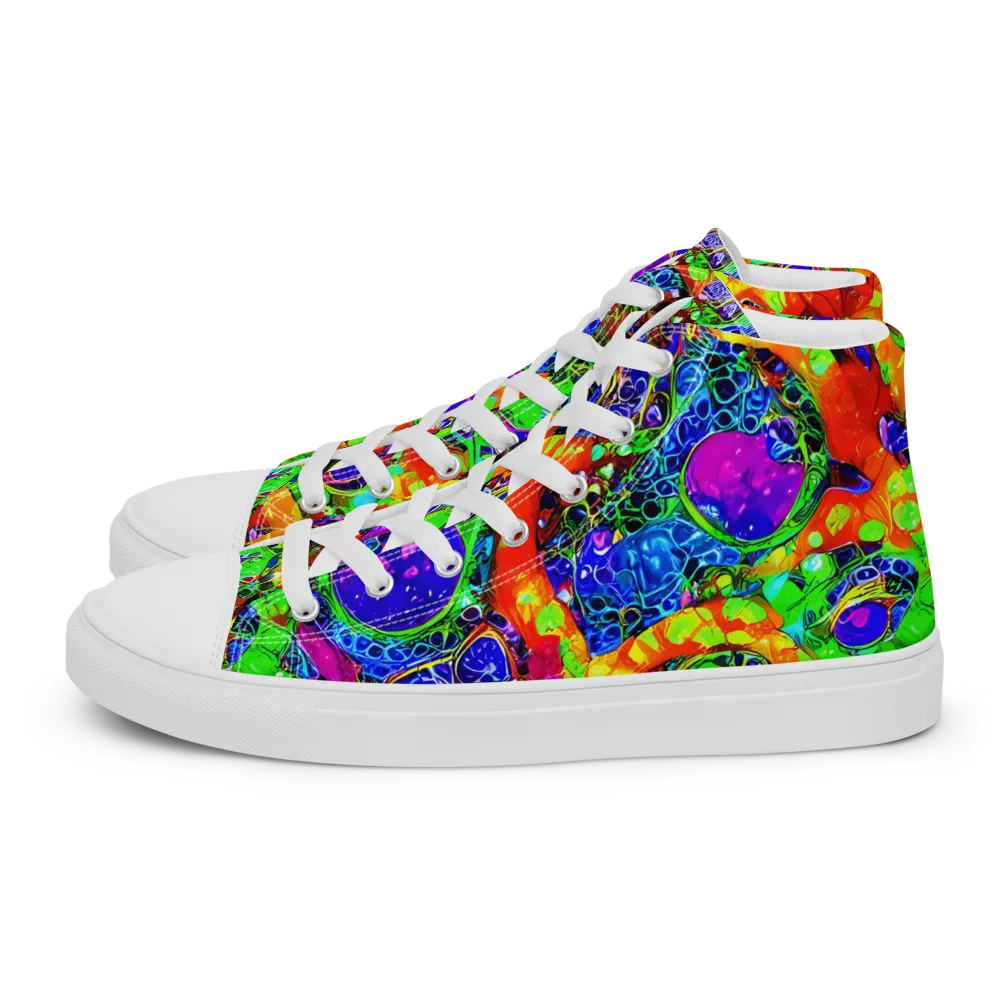 Vivid Labyrinth on Women's High Top Canvas Shoes — Left