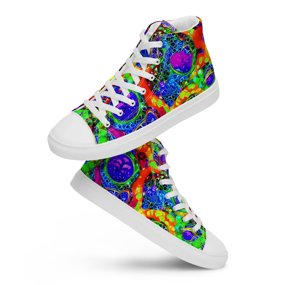 Vivid Labyrinth on Women's High Top Canvas Shoes — Front