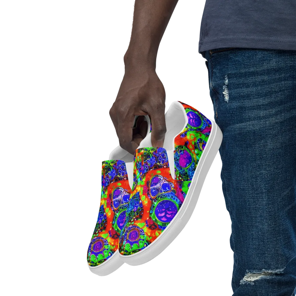Vivid Labyrinth on Men's Slip-On Canvas Shoes — Left Front