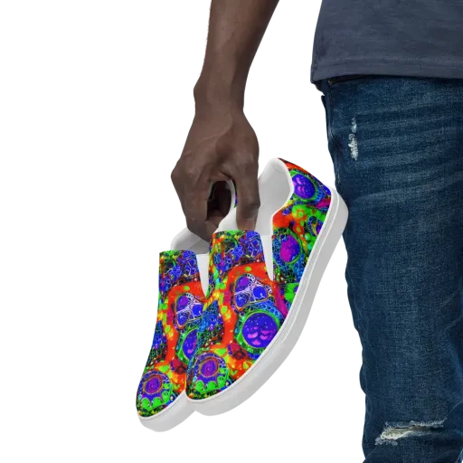 Vivid Labyrinth on a Men's Slip-On Canvas Shoes