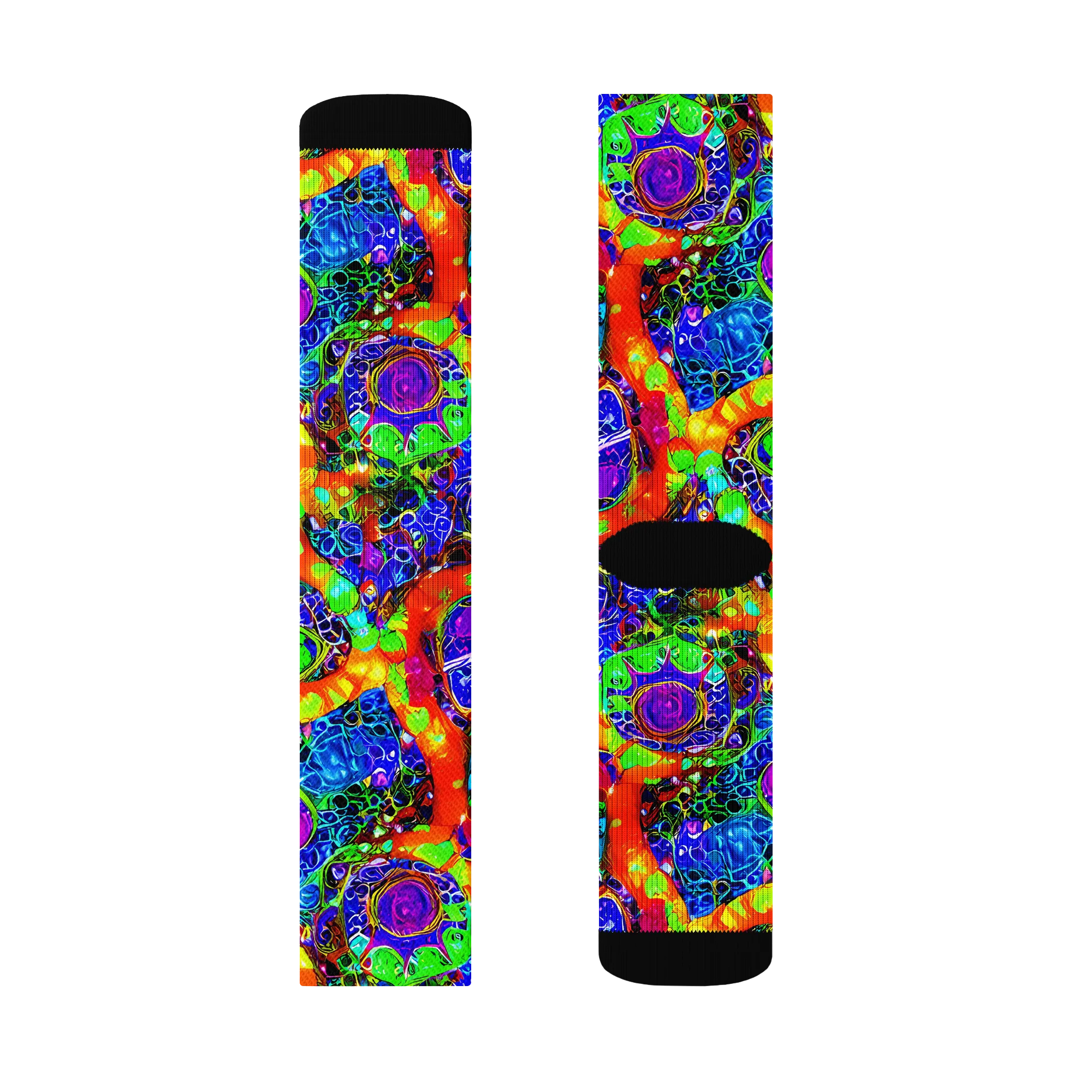 Vivid Labyrinth on Socks — Left Sock