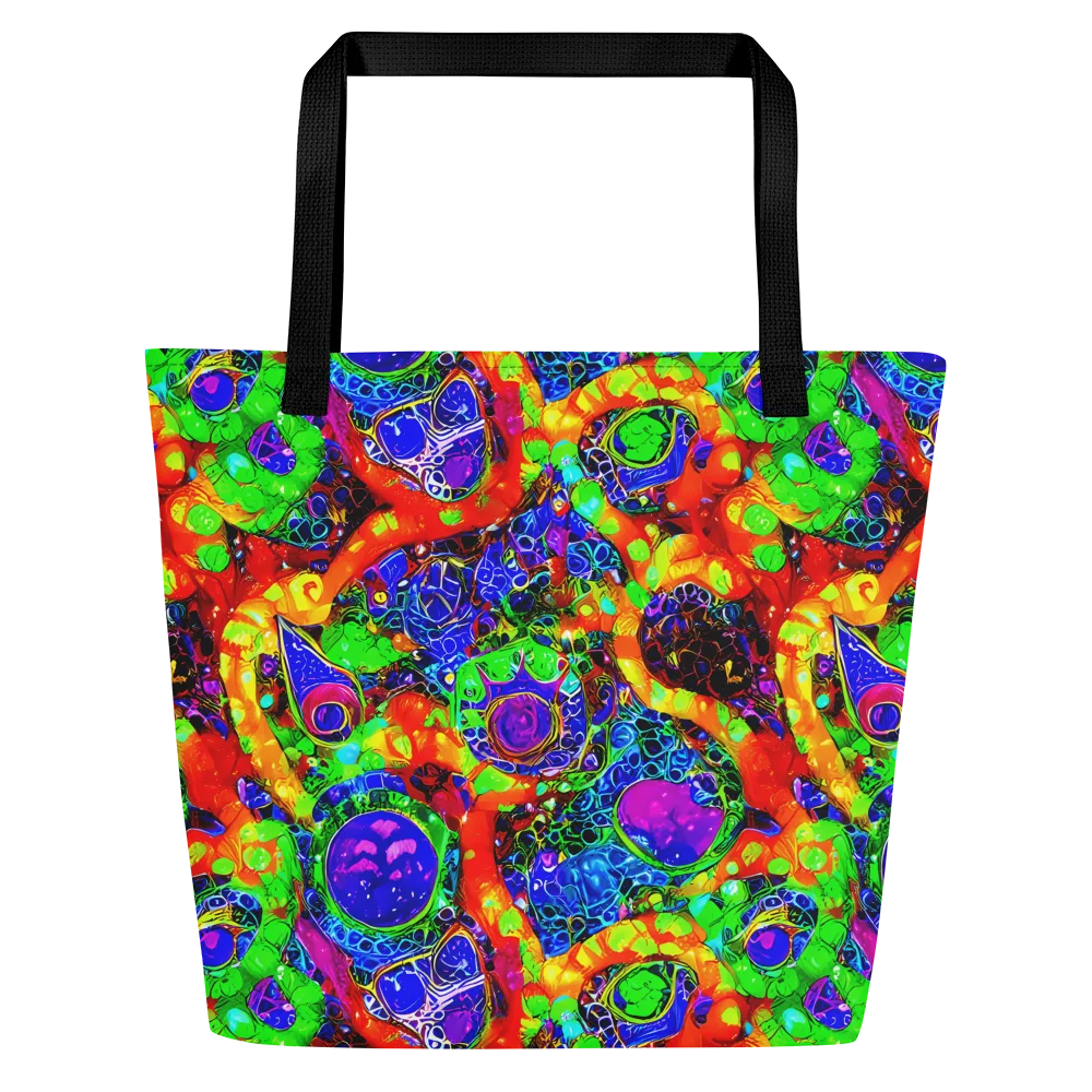 Vivid Labyrinth on Large Tote Bag W/ Pocket — Front
