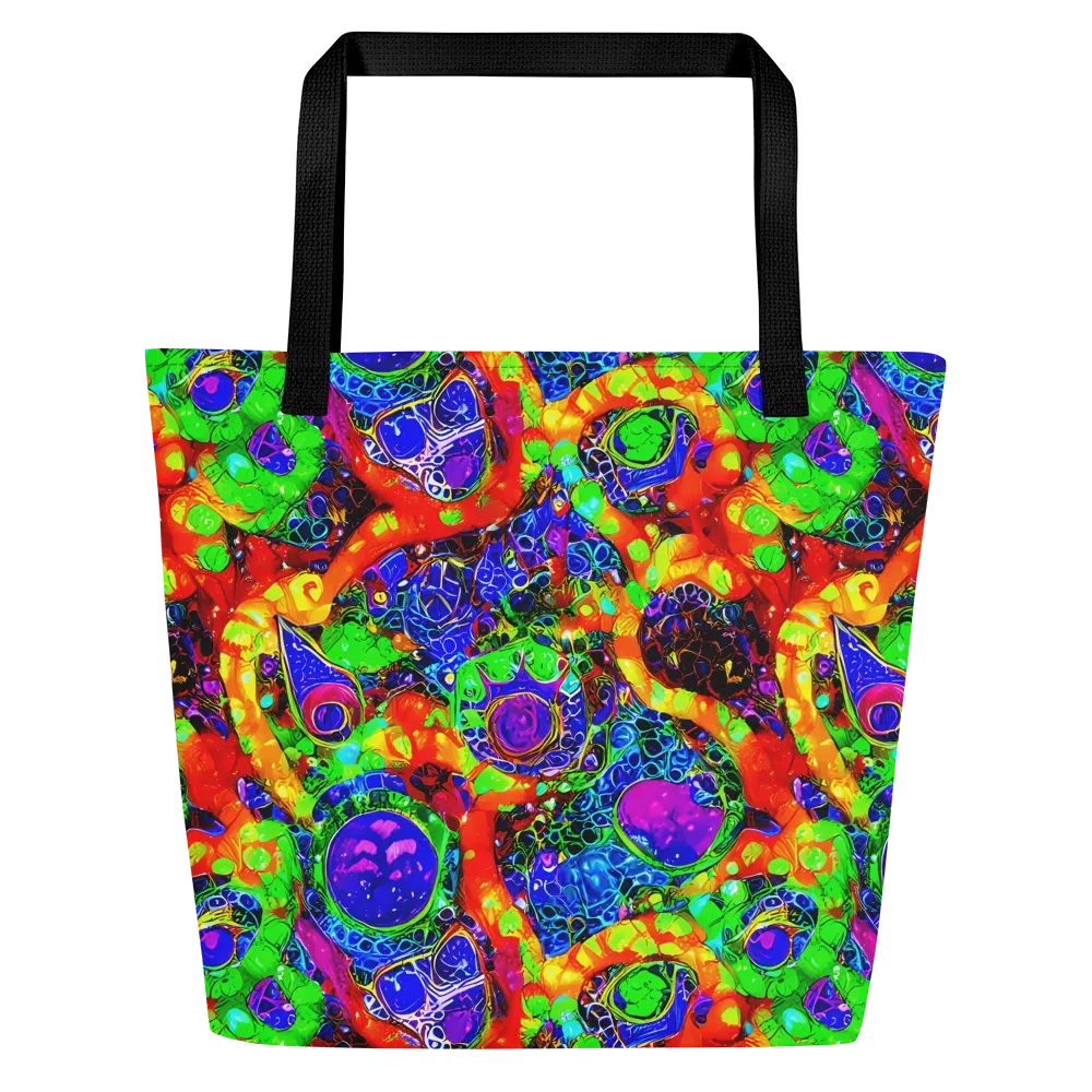 Vivid Labyrinth on Large Tote Bag W/ Pocket — Front