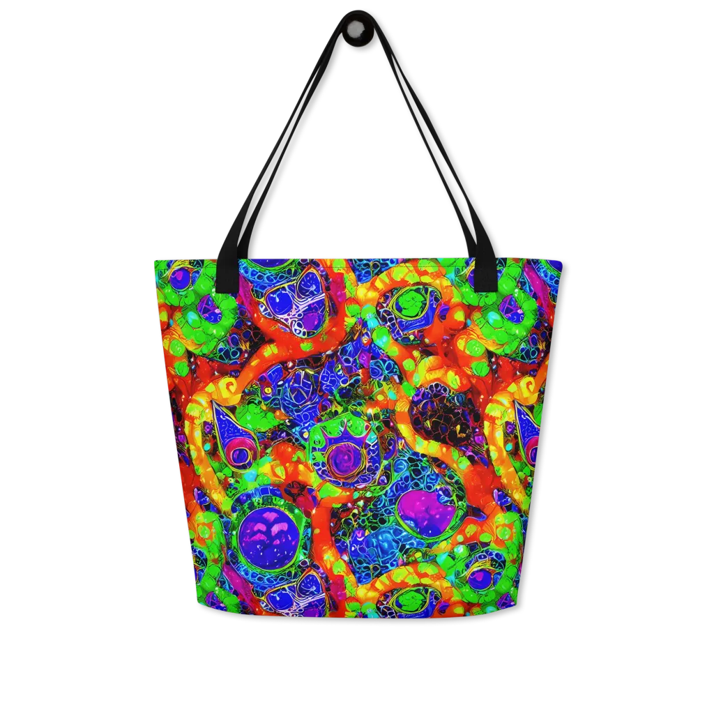 Vivid Labyrinth on Large Tote Bag W/ Pocket — Front