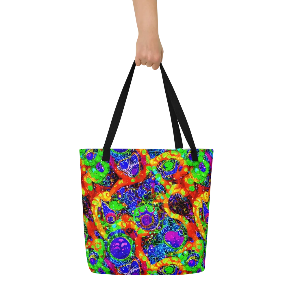 Vivid Labyrinth on Large Tote Bag W/ Pocket — Front