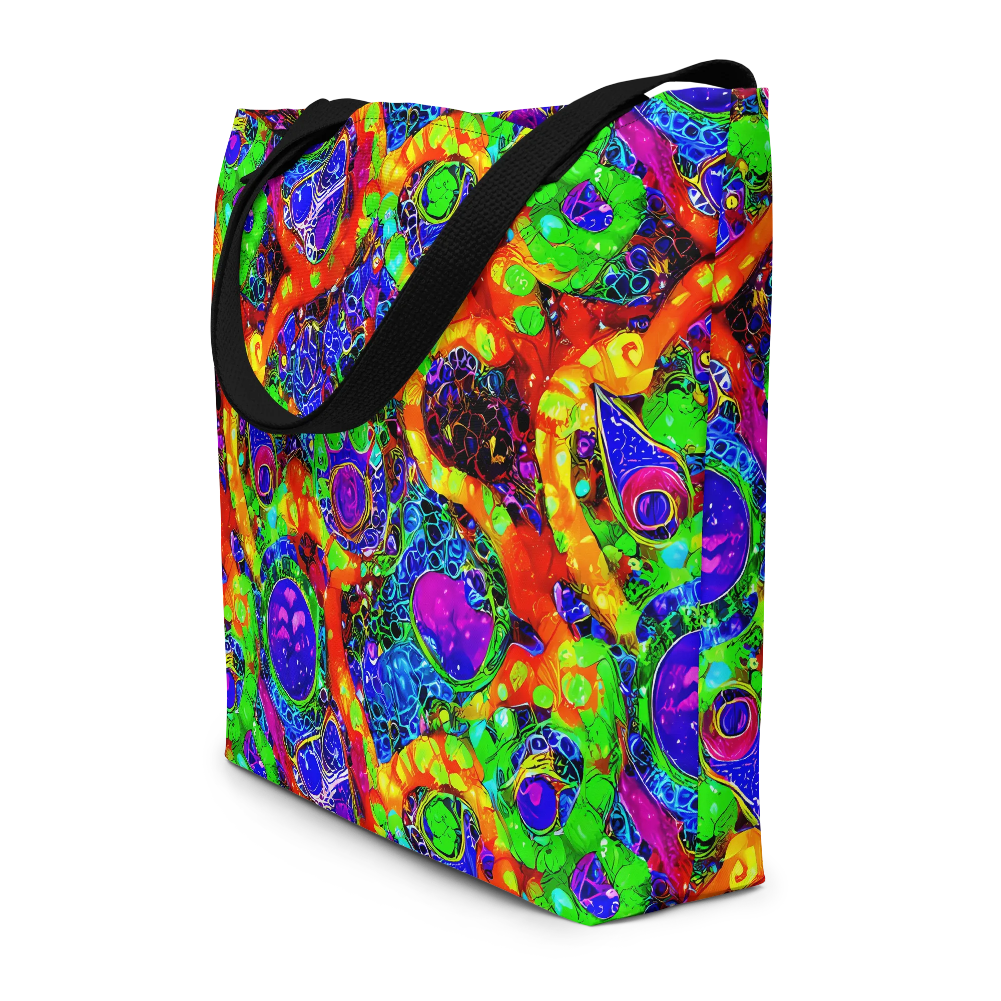 Vivid Labyrinth on Large Tote Bag W/ Pocket — Front