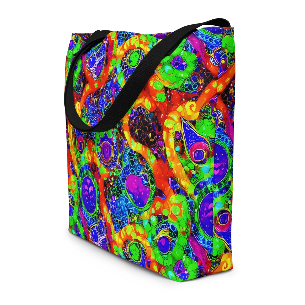 Vivid Labyrinth on Large Tote Bag W/ Pocket — Front
