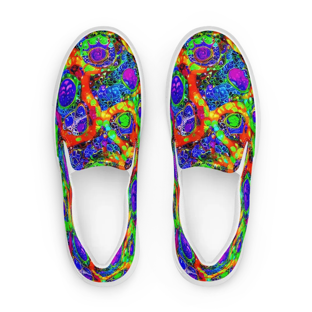 Vivid Labyrinth on Women's Slip-On Canvas Shoes — Front