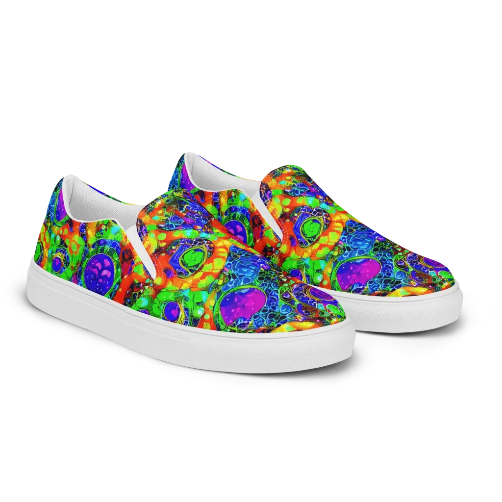 Vivid Labyrinth on Women's Slip-On Canvas Shoes — Right Front