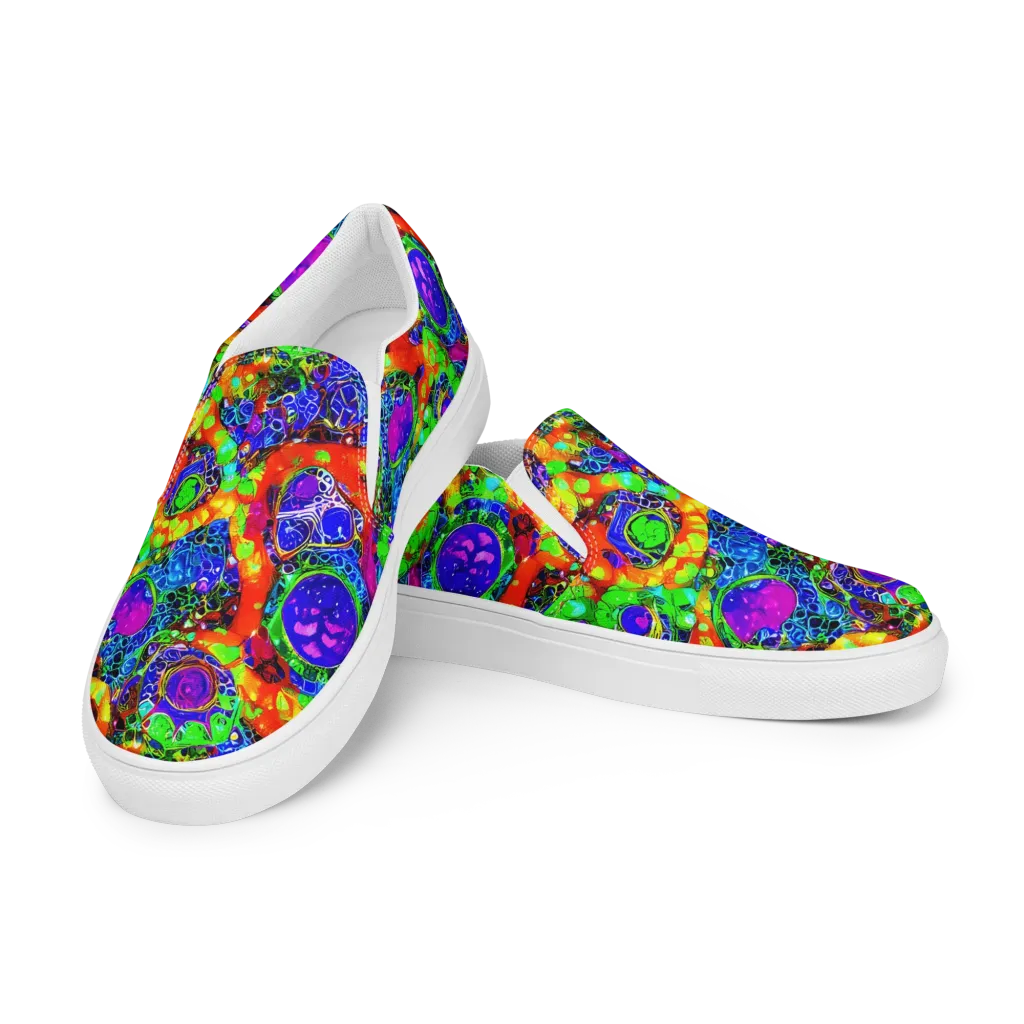 Vivid Labyrinth on Women's Slip-On Canvas Shoes — Left Front