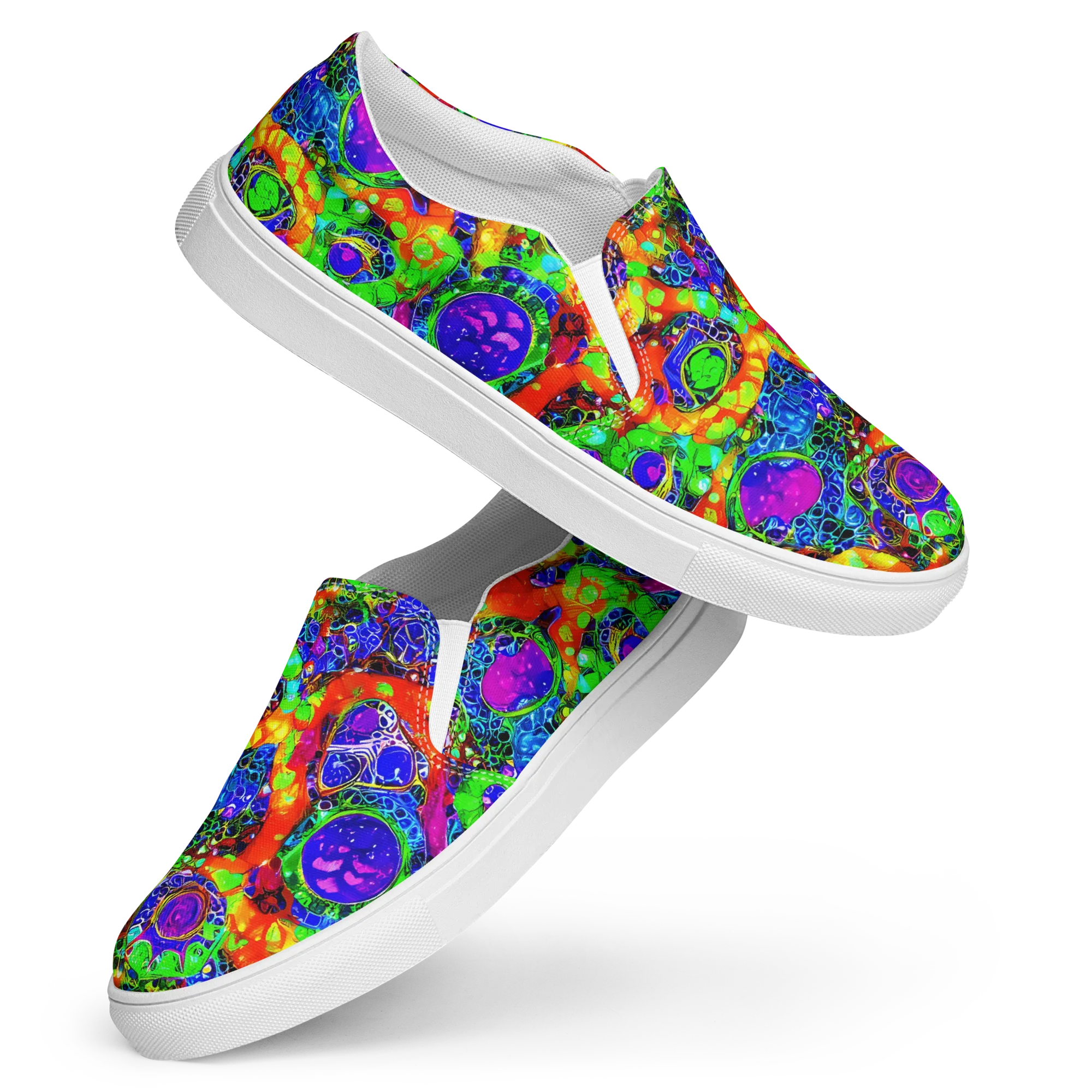 Vivid Labyrinth on Women's Slip-On Canvas Shoes — Front