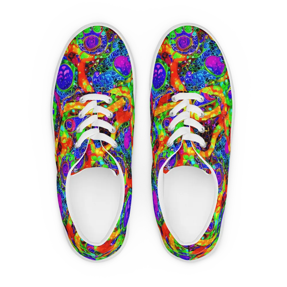 Vivid Labyrinth on Men's Lace-Up Canvas Shoes — Front