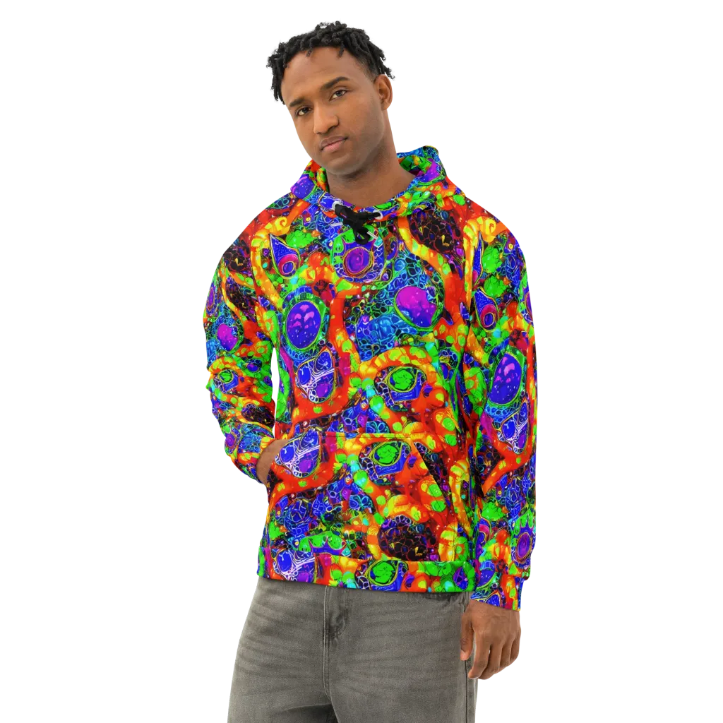 Vivid Labyrinth on Cotton Hoodie — Left Front