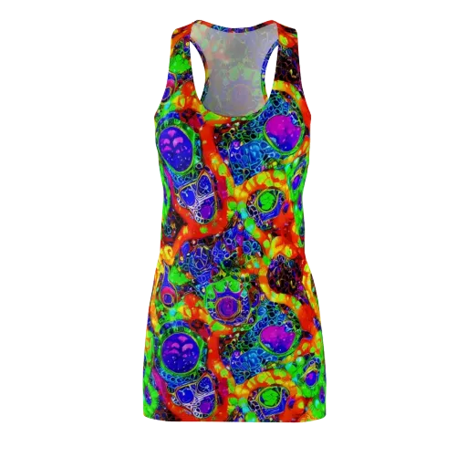 Vivid Labyrinth on a Racerback Dress