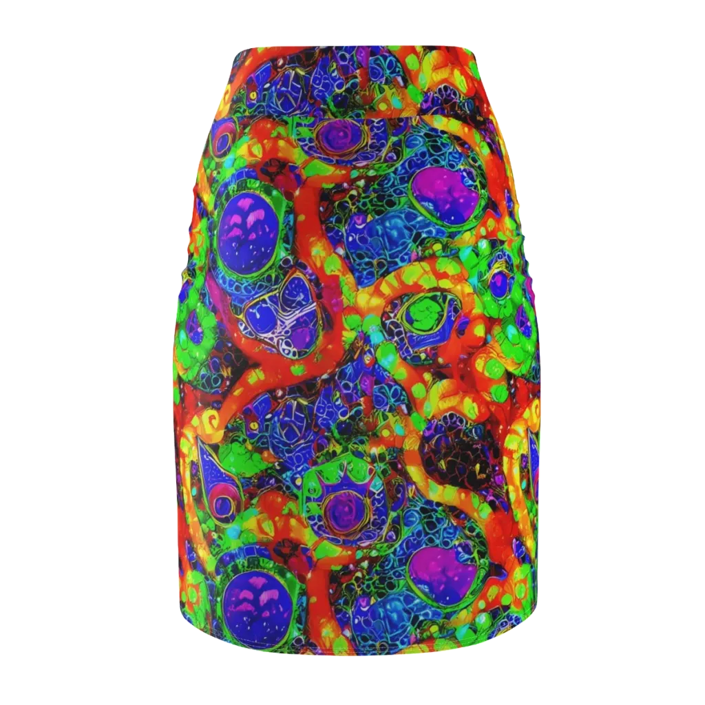 Vivid Labyrinth on Pencil Skirt — Back