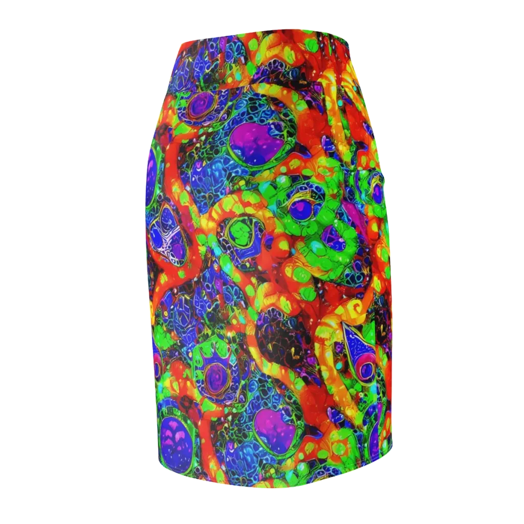 Vivid Labyrinth on Pencil Skirt — Back Side