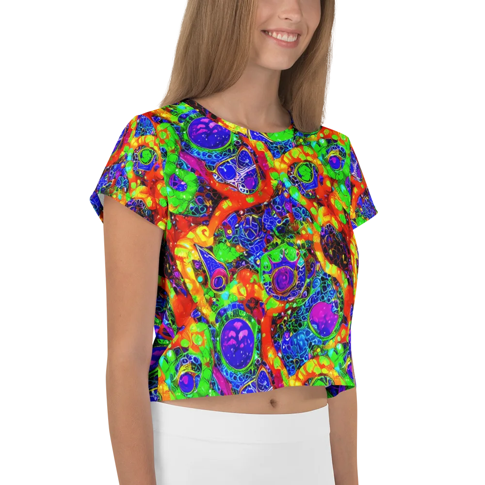 Vivid Labyrinth on Crop Tee — Right